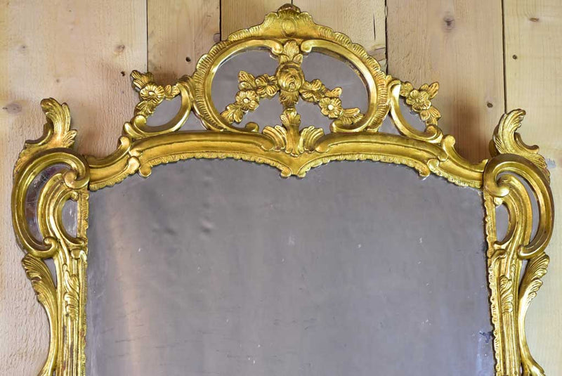 Large 18th-century Louis XV parclose mirror with gilt frame 30¾" x 60¼"