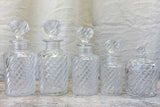Set of Five Antique Crystal Perfume Bottles