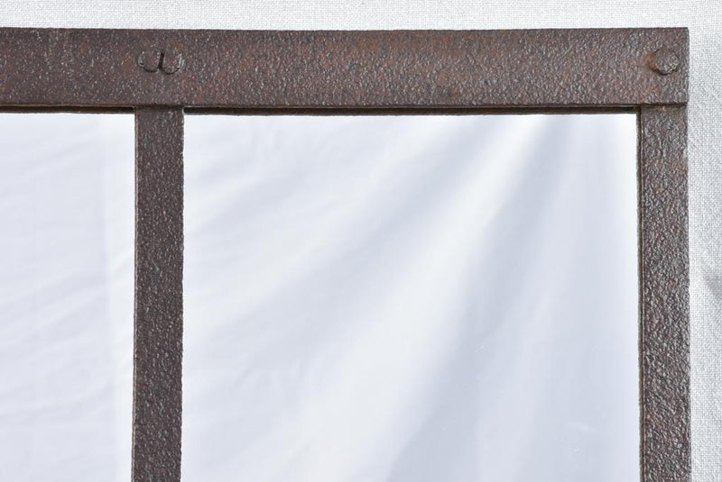 19th century wrought iron framed paneled mirror - rectangular 33½" x 42½"