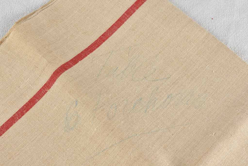 Historic linen with pencil writings