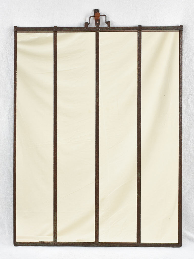 19th century wrought iron framed paneled mirror 39¾" x 51½"