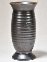 1960's ceramic vase from Vallauris with black glaze 8¼"