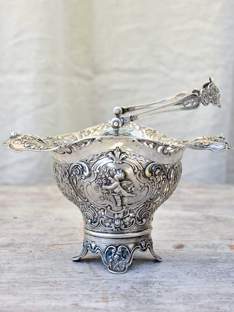 Superb French Art Deco silver-plate basket