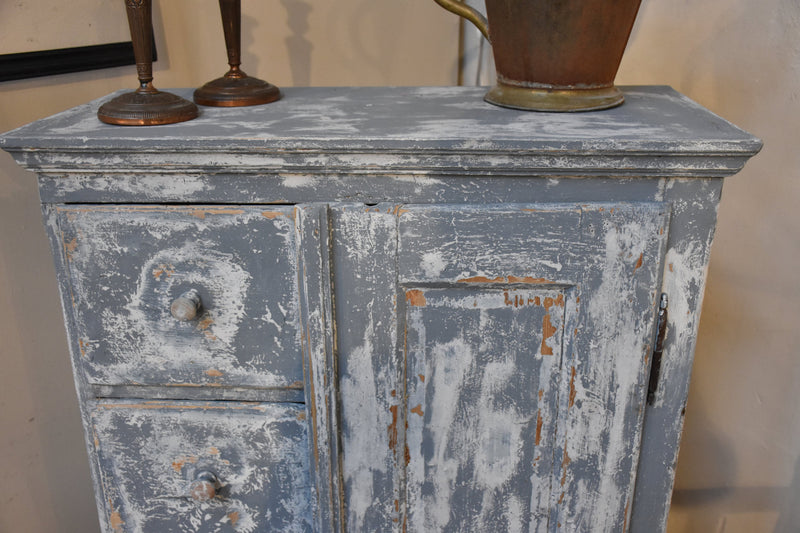 19th century French storage cabinet with blue patina