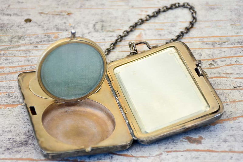 French Antique Metal Compact & Notebook