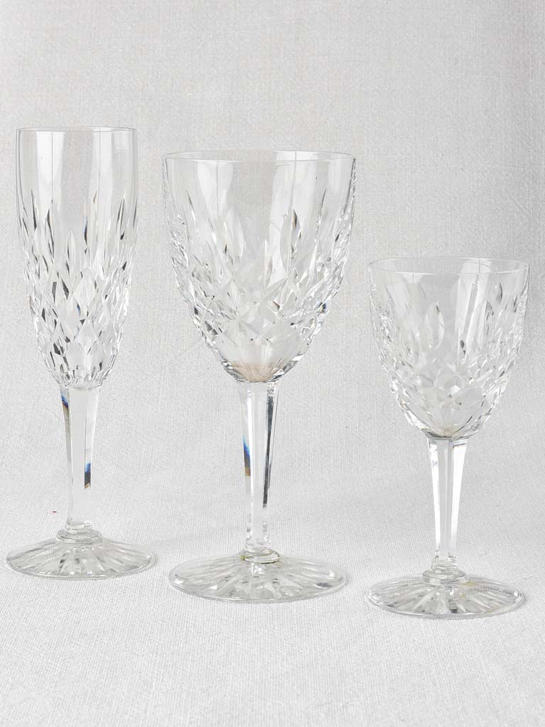 Spectacular 1950s French crystal stemware
