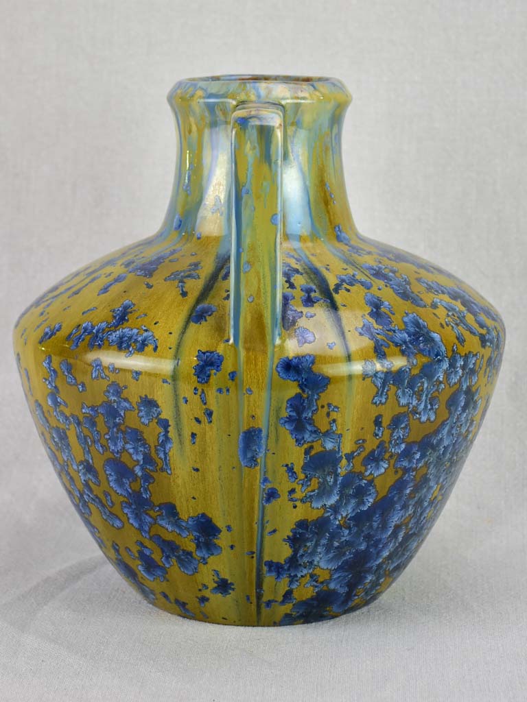 Vintage Pierrefond vase with metallic glaze 12¼"