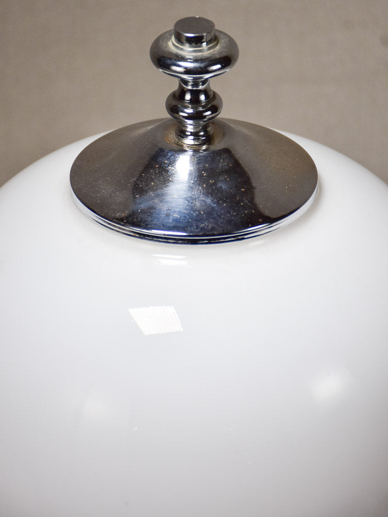1960s Italian chrome and opaque glass table lamp 16½"