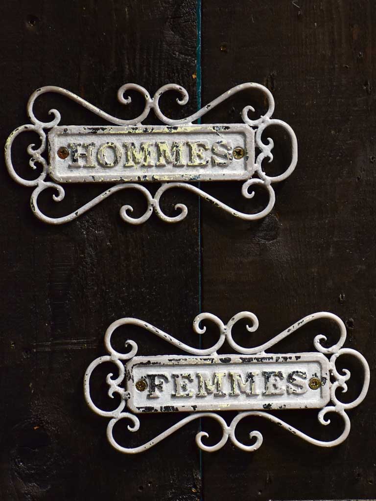 Mid century toilet signs - Hommes / Femmes 8¼" x 4"