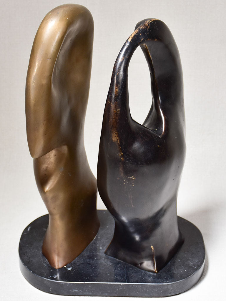 1960's Duo sculpture in bronze by Michel Klein