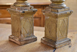 Candlesticks, giltwood, late-18th-century - pair