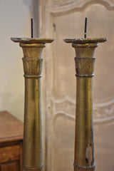 Candlesticks, giltwood, late-18th-century - pair