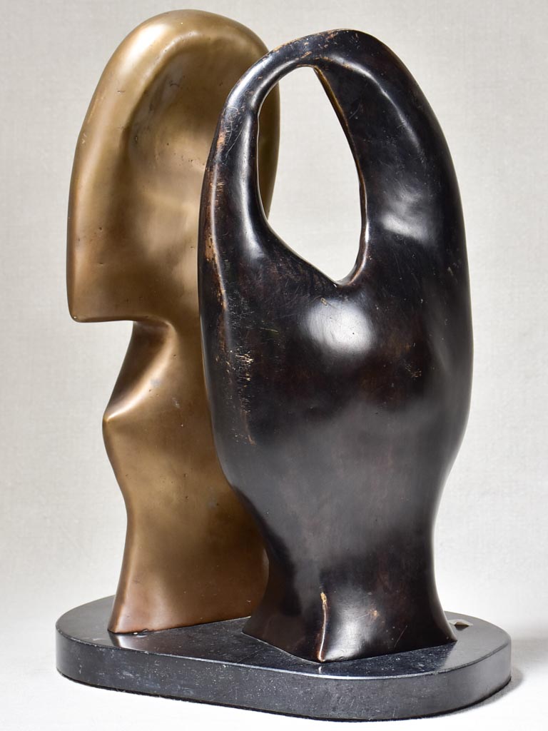 1960's Duo sculpture in bronze by Michel Klein