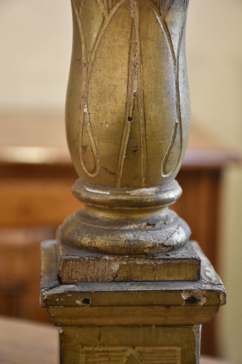 Candlesticks, giltwood, late-18th-century - pair