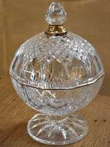 French crystal lolly jar with gold detail