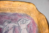 1960's platter with figures signed JG 16½"