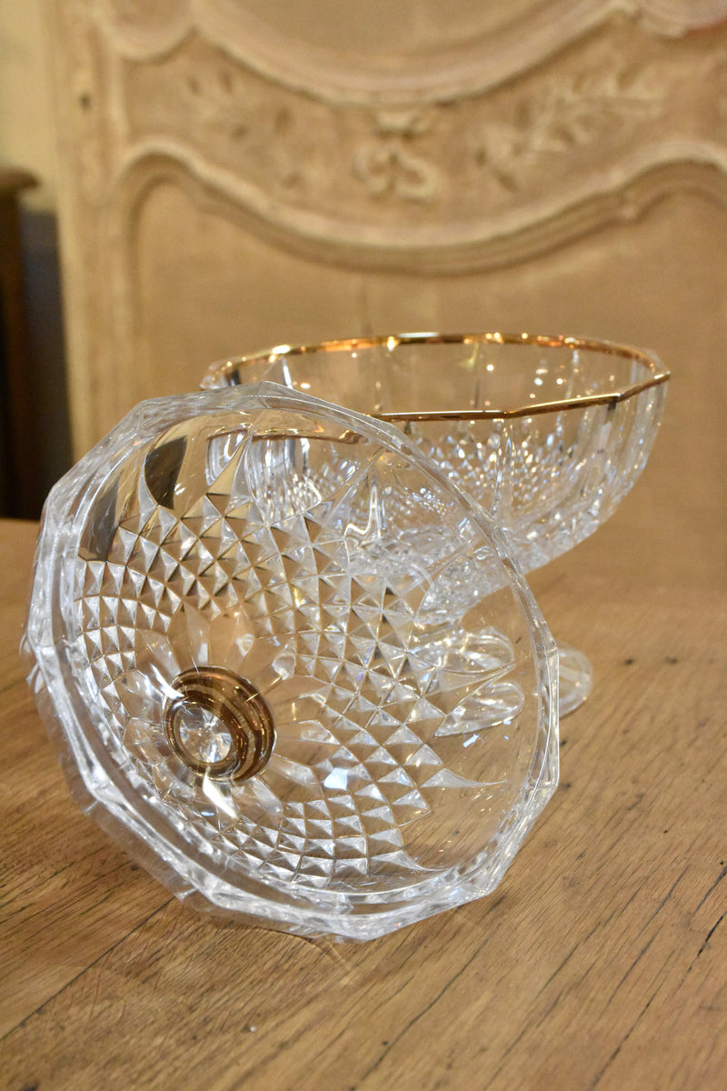 French crystal lolly jar with gold detail