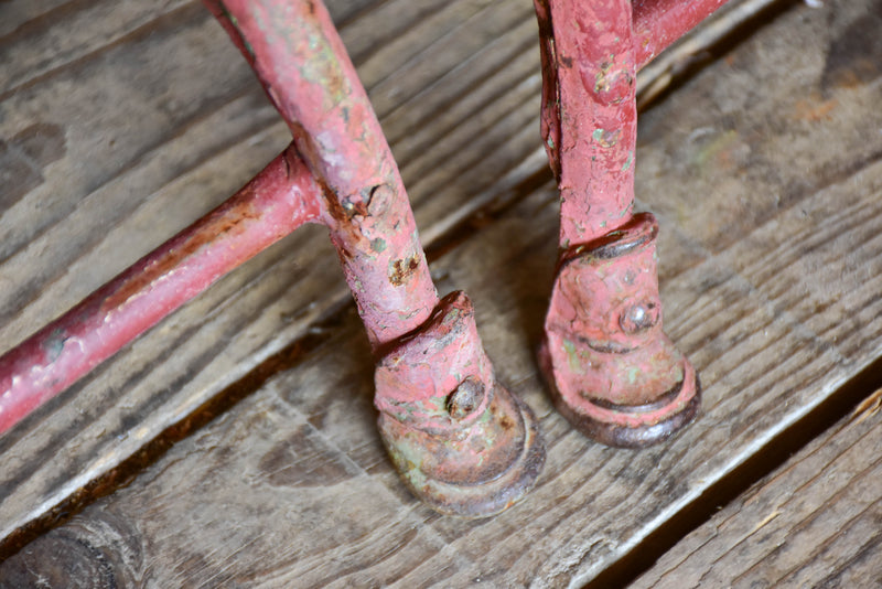 Pair of 19th century branded Arras garden chairs with red patina