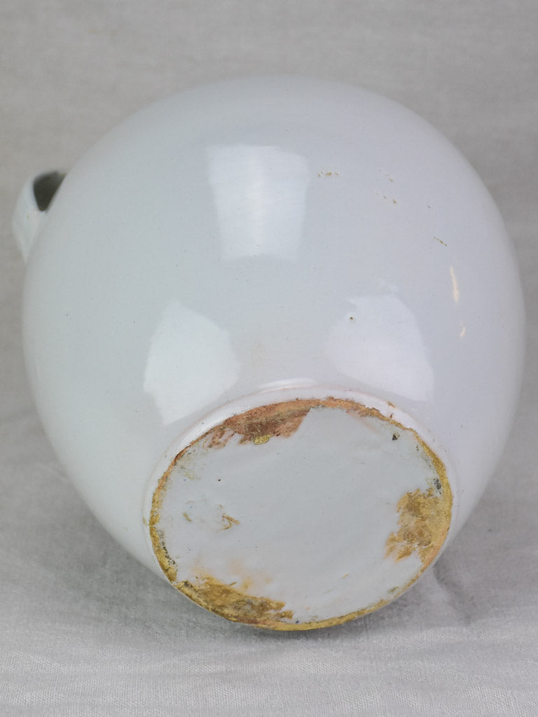 Early 20th century French preserving pot with white glaze 9½"