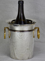 Antique French ice bucket with gold handles