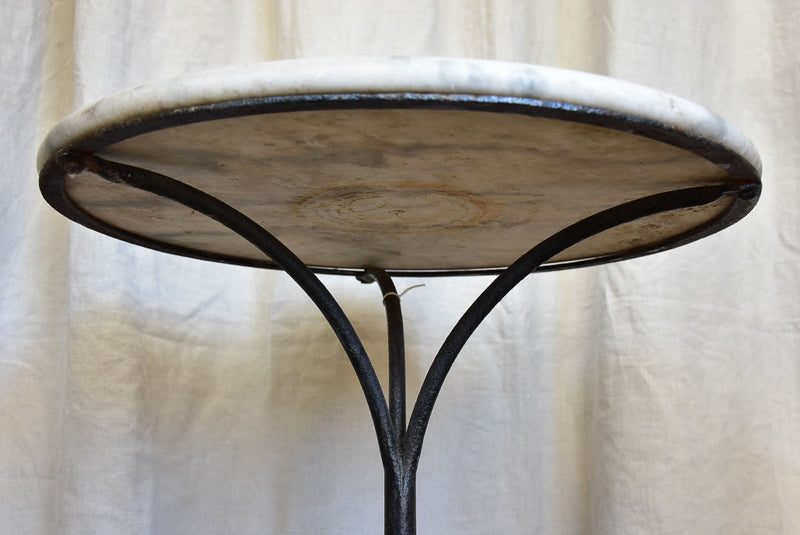 Antique Round Marble Claw Foot Bistro Table