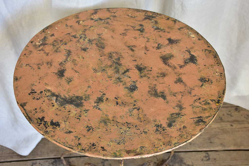 Antique Orange Patina Garden Table