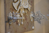 French candle wall sconce with white and grey patina