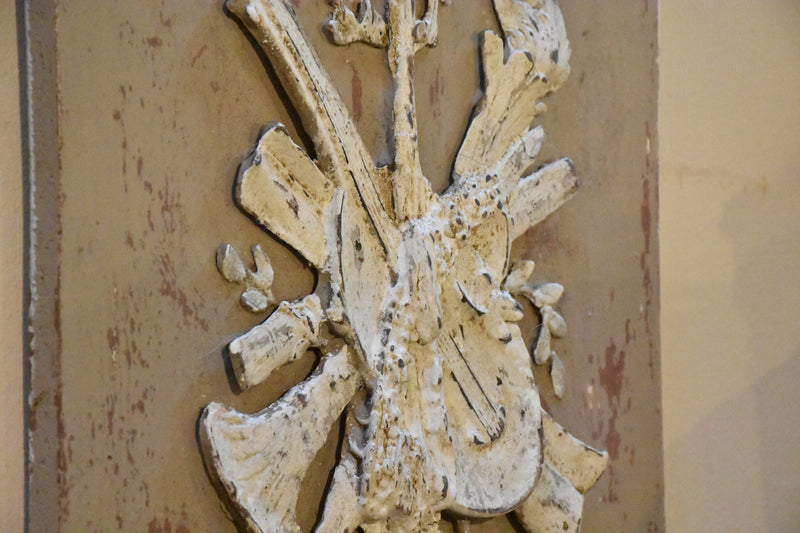 French candle wall sconce with white and grey patina