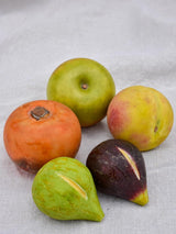 Collection of five vintage marble fruits