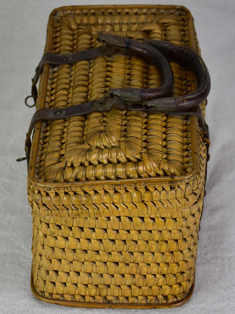 Antique French lunch basket with two handles