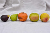 Collection of five vintage marble fruits