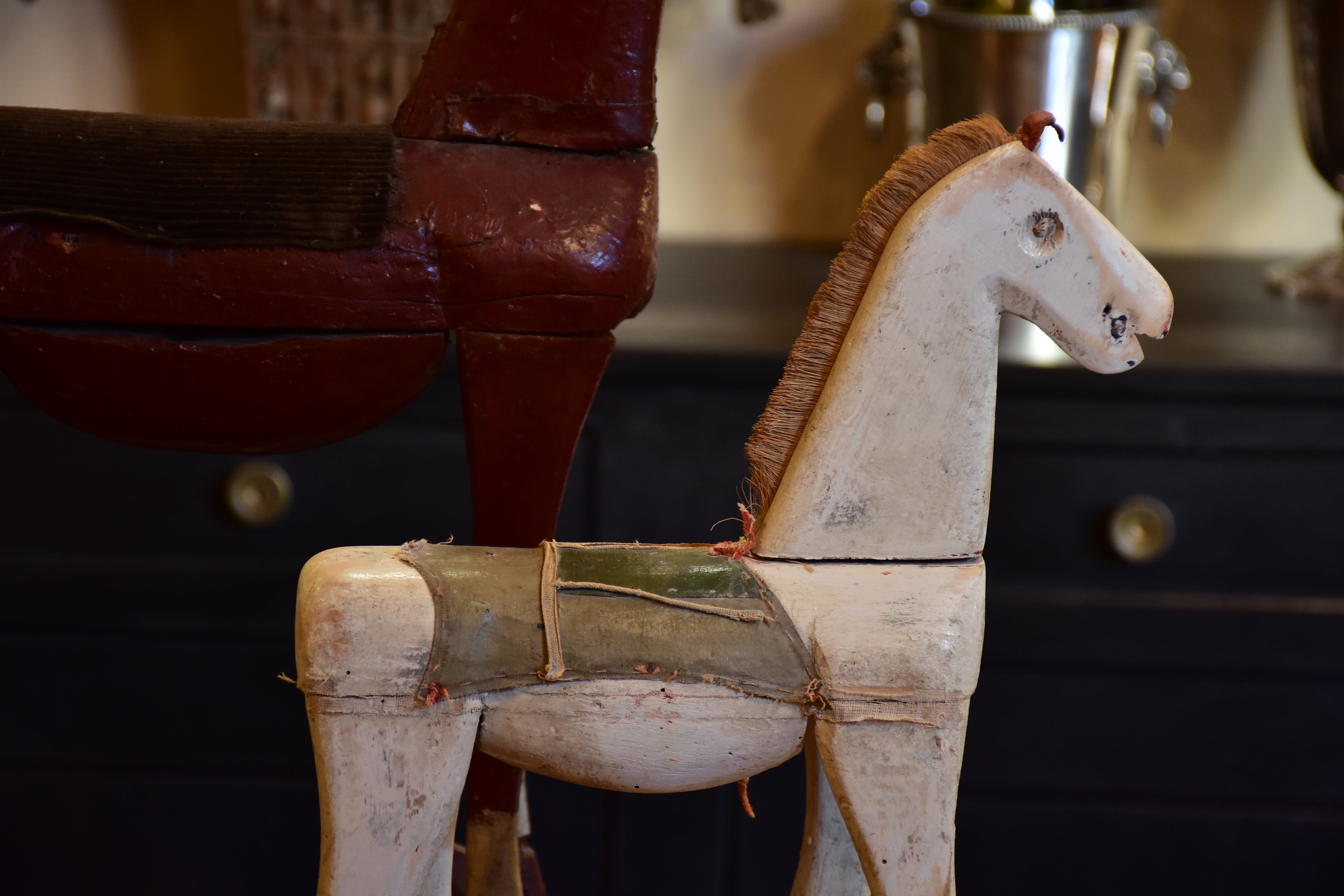 Collection of three French antique toy horses