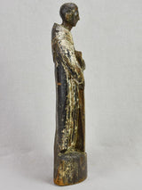 Antique French religious wooden statue 17"