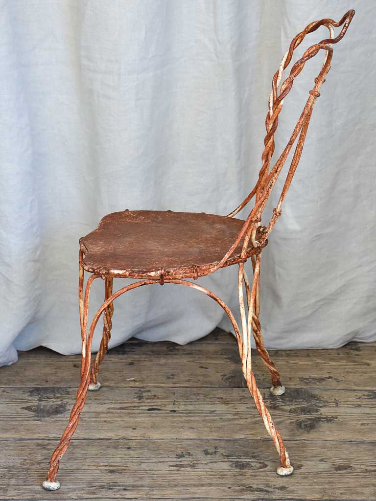 Playful Antique French Rusted Garden Chair