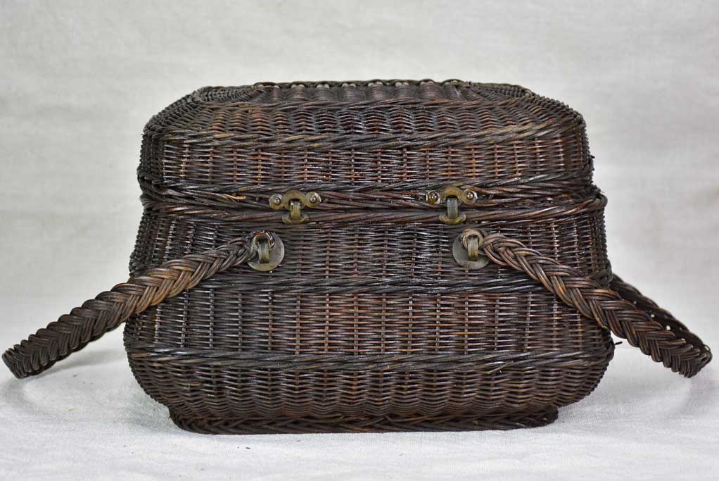 Antique French wicker lunch basket