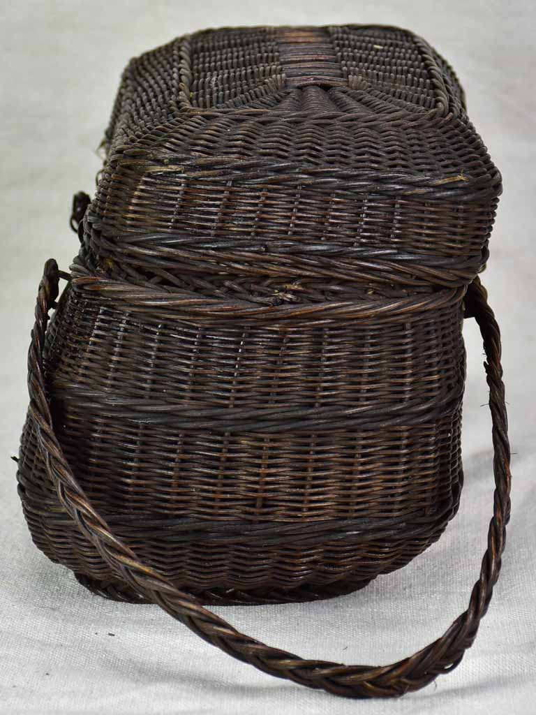 Antique French wicker lunch basket