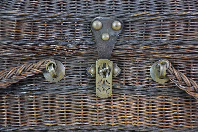 Antique French wicker lunch basket
