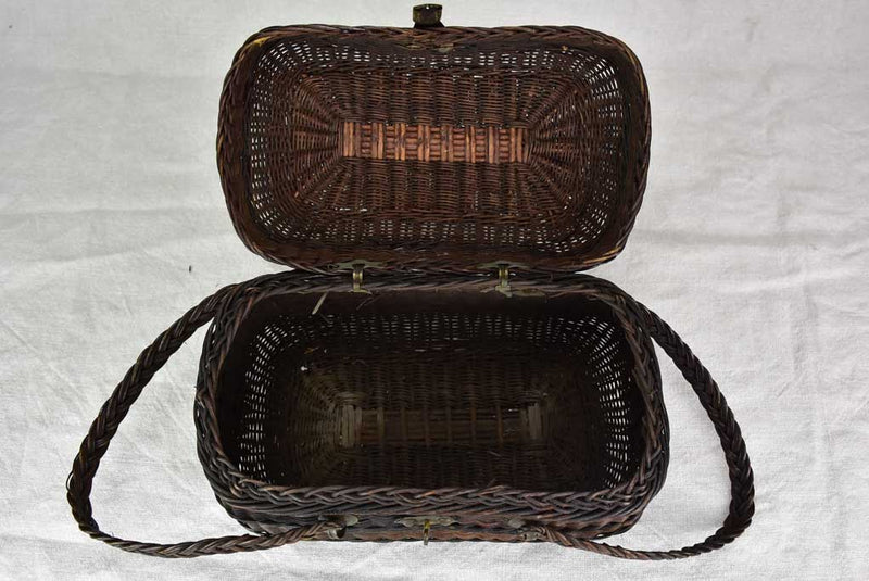 Antique French wicker lunch basket