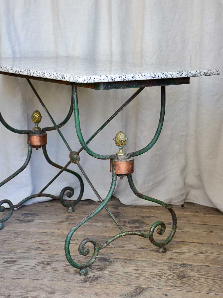 Antique rectangular Butcher’s Table with Granite Top