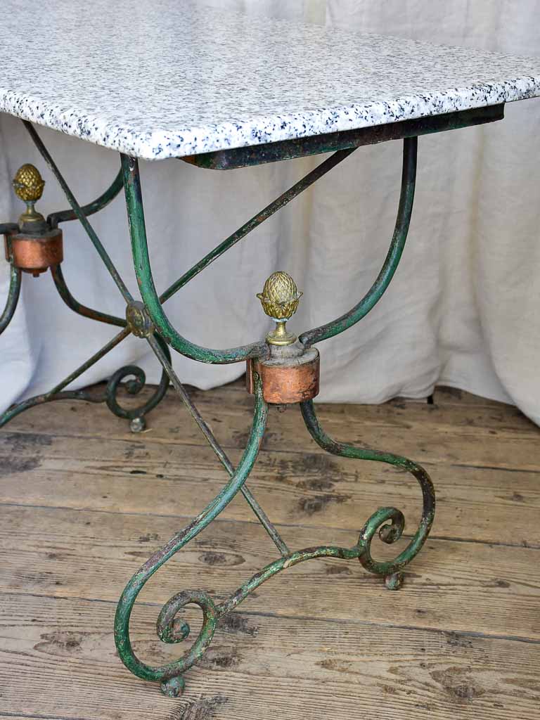 Antique rectangular Butcher’s Table with Granite Top