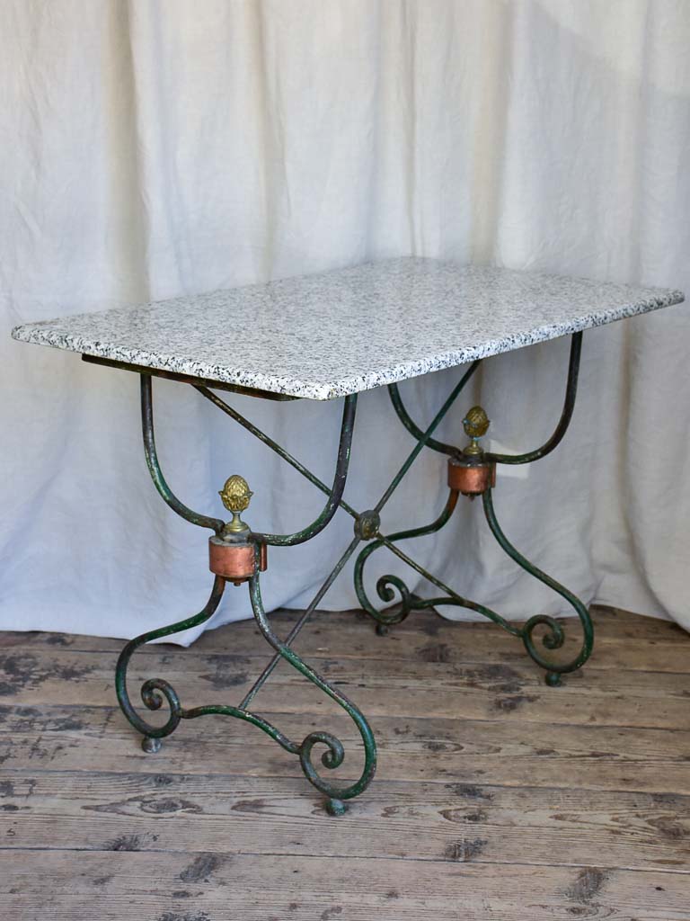 Antique rectangular Butcher’s Table with Granite Top