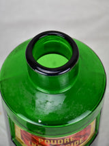 Antique French apothecary glass jar - green. Poudre Insecticide
