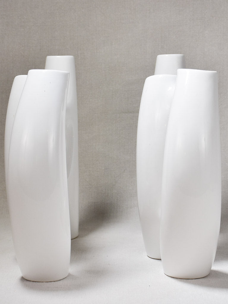 Pair of vintage modern coral-shaped ceramic vases