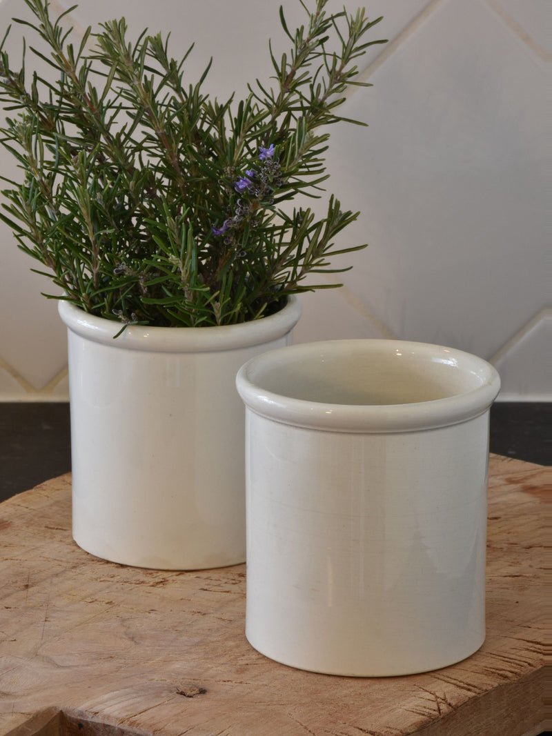 4" 19th century French ironstone preserving jar - Two