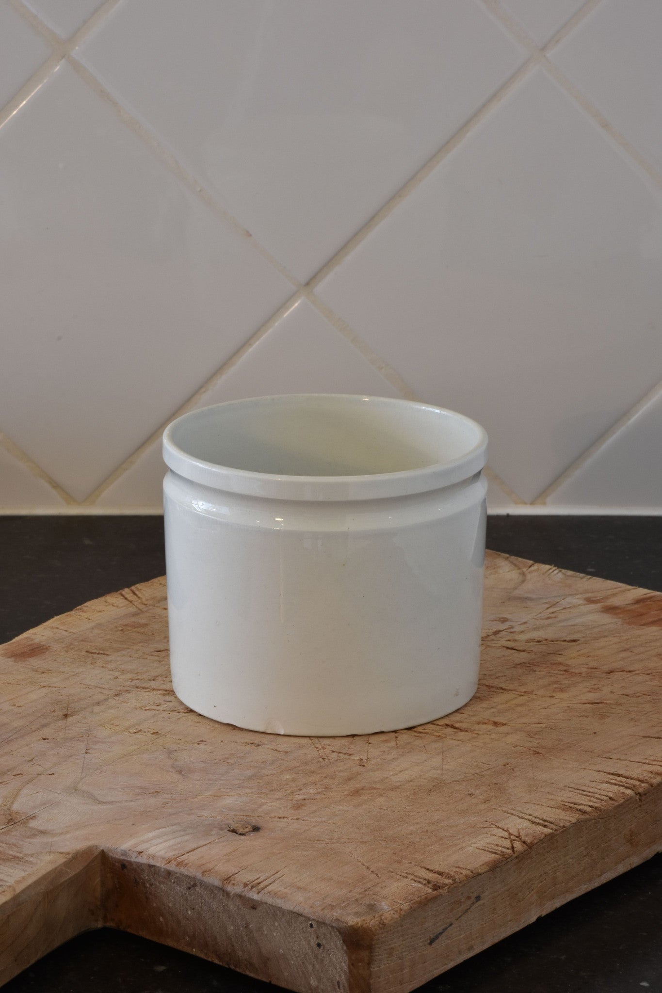 Preserving jar, ironstone  5", late-19th-century