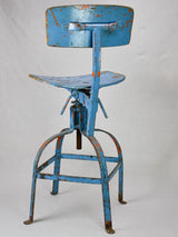 Industrial atelier workshop chair with blue patina
