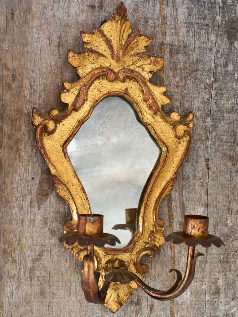 Pair of Italian Gold-Painted Candle Sconces