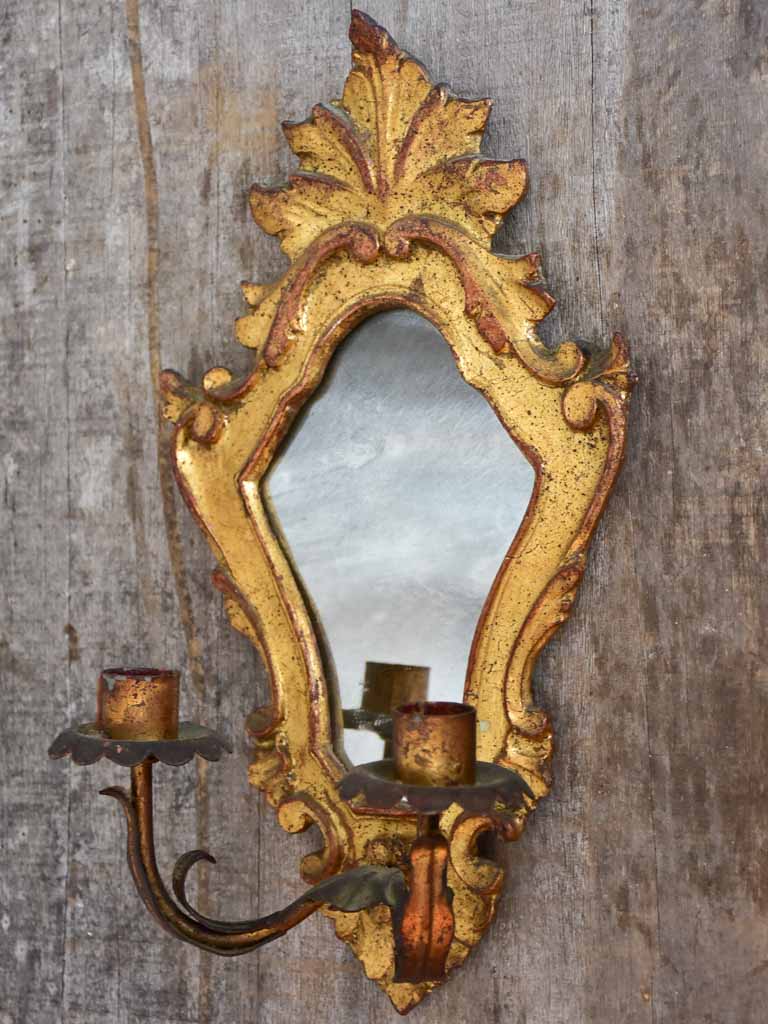 Pair of Italian Gold-Painted Candle Sconces