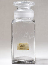 Antique French glass candy jar with lid - square 12½"