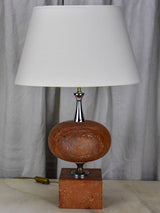 Mid century red travertine table lamp - Barbiere